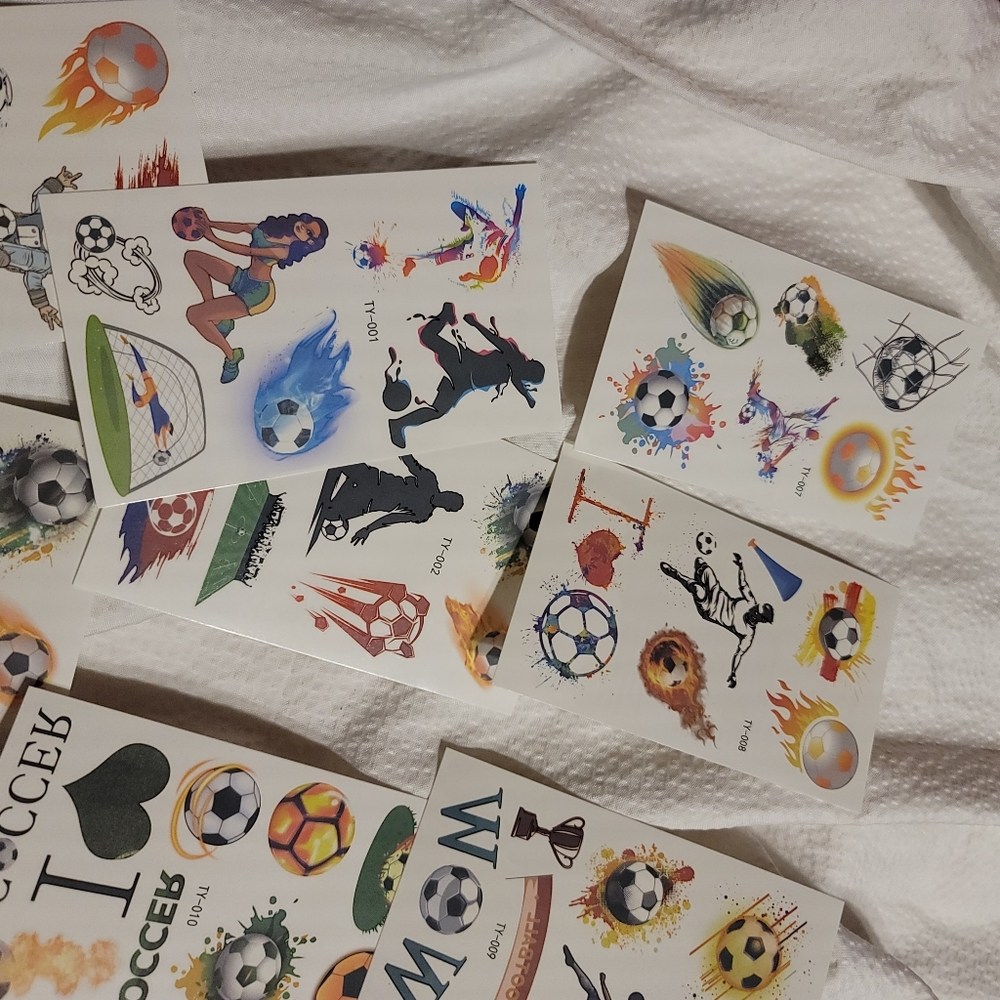 NWT TEMPORARY TATTOO FACE AND BODY GAME DAY FUN 12 CARDS FULL OF FUN - Picture 5 of 6